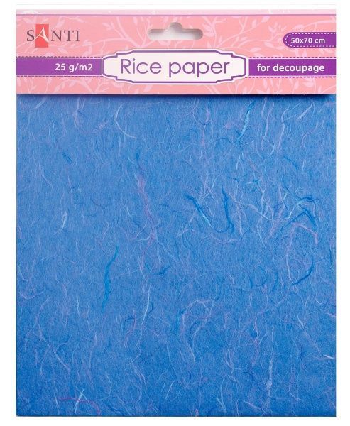 Папір рисовий блакитний 50x70 см Santi