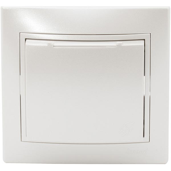 Розетка с заземлением Lezard Mira 16 А 250 В 701-3030-123В без шторок с крышкой белый