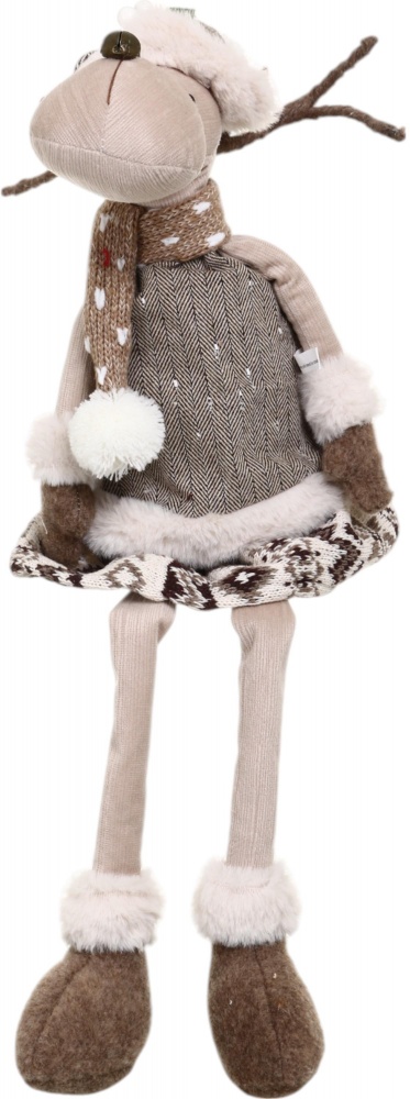 Декорация новогодняя Олень что сидит в ассортименте AZ230222AB 66 см