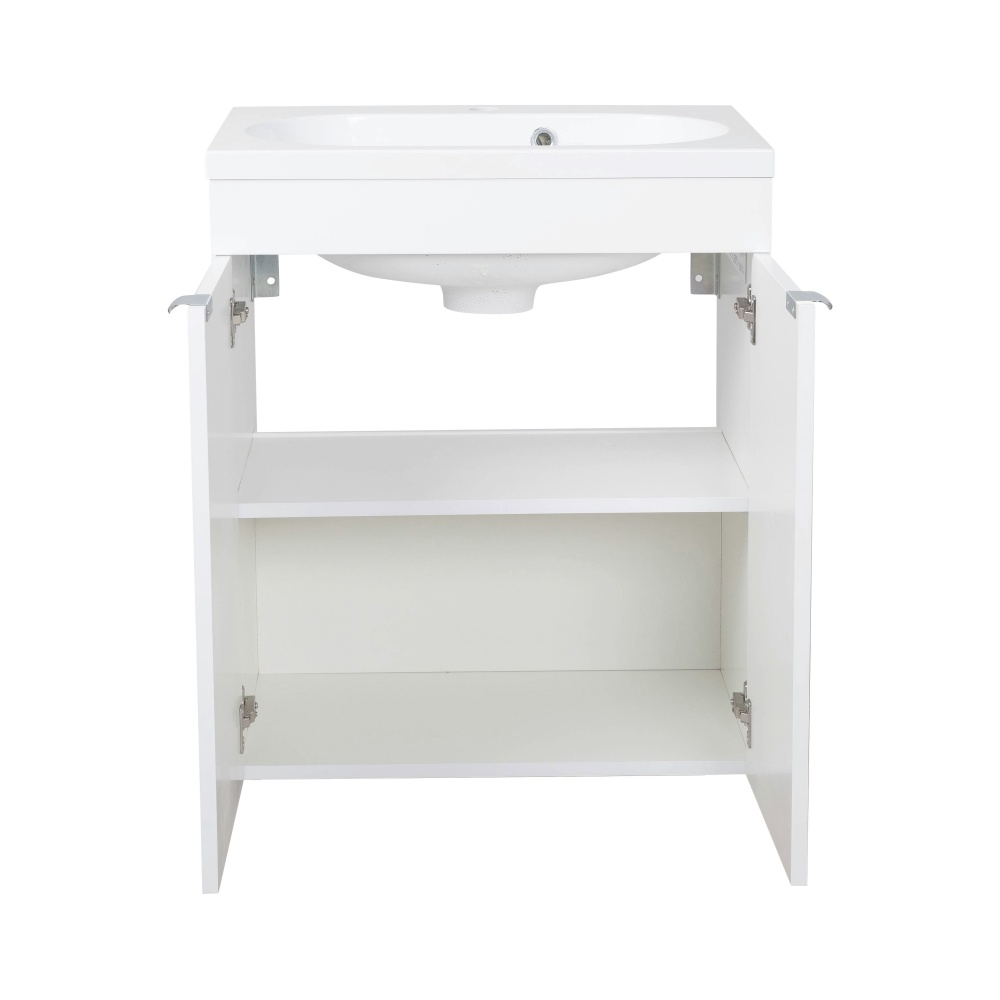 Тумба RIO (білий мат) з умивальником Status 60 см