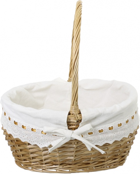 Корзинка плетеная с текстилем 37х31х19/41 см EBE18-5-1 