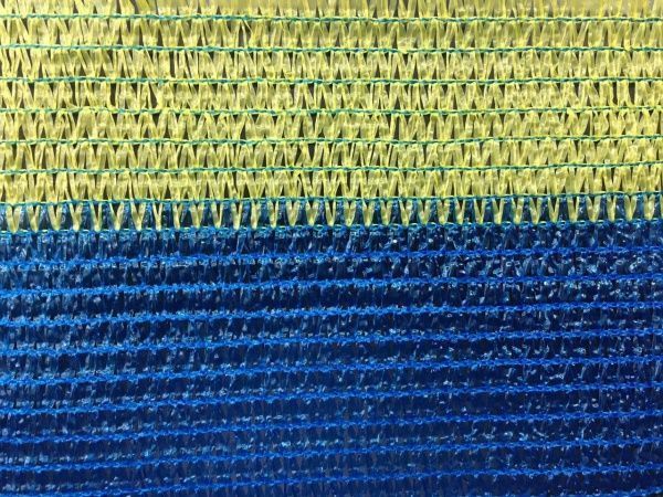 Сетка затеняющая KARATZIS 65% 4х50 м желто-голубая 