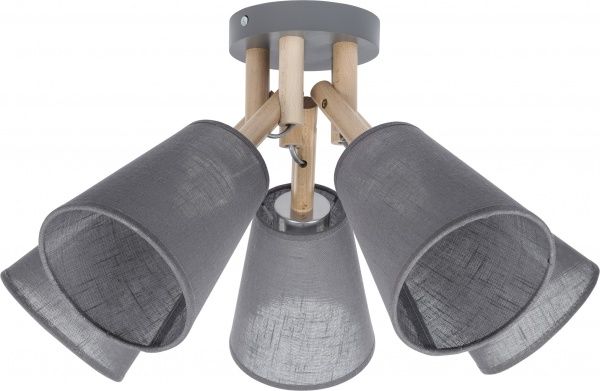 Люстра потолочная TK Lighting Vaio 5x60 Вт E27 серый/дерево 659 