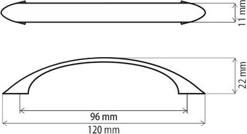 Меблева ручка DS 27 G2 US 2704 96 мм хром DC