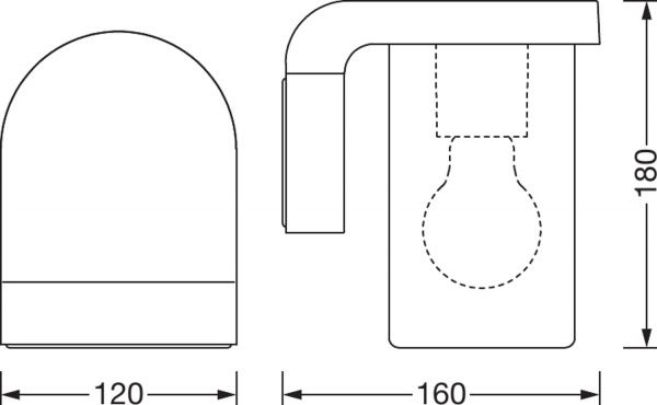 Бра Ledvance Endura Classic Cascade Wall E27 IP44 темно-сірий 