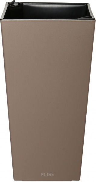 Горшок пластиковый Plastkon ELISE матовый квадратный 28,8л коричневый 