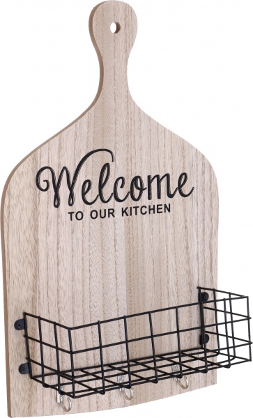 Полиця декоративна Welcome бежевий із чорним 13х18 см 