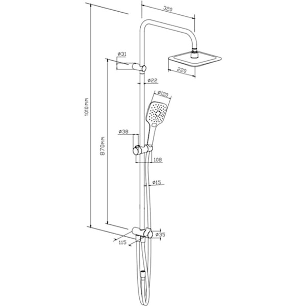Душевая система Damixa Origin Evo 978200000