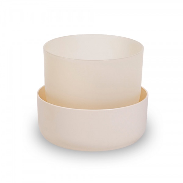 Вазон пластиковий Plastia з піддоном Tolita 19 см круглий 1,3 л бежевий (1707281940) 