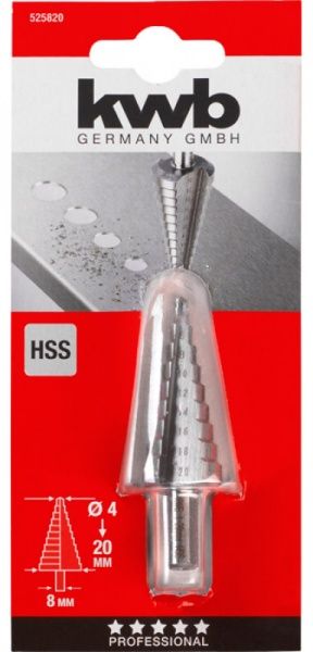 Сверло KWB ступенчатое 4-20 мм 525820