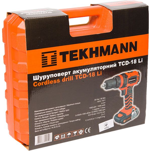 Шуруповерт акумуляторний Tekhmann TCD-18 Li B