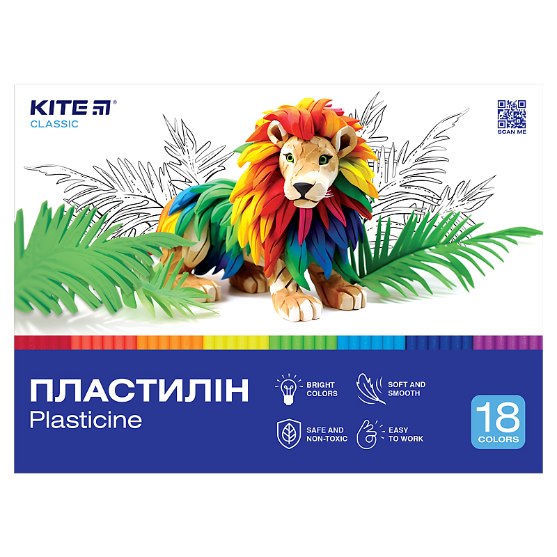 Набір пластиліну 18 кольорів 360 г Classic (K-085) KITE