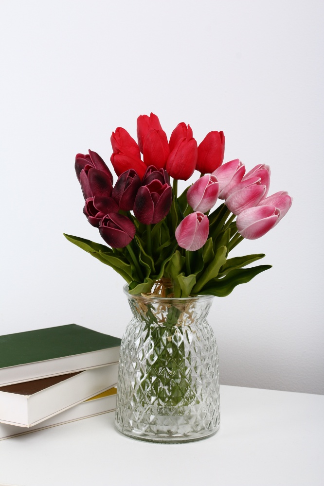 Ваза стеклянная Sensio Diamond 16 см прозрачная 10-rib bottom diamond