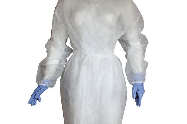 Халат из спанбонда на завязках 25 г/кв. м р. XXXL рост универсальный белый