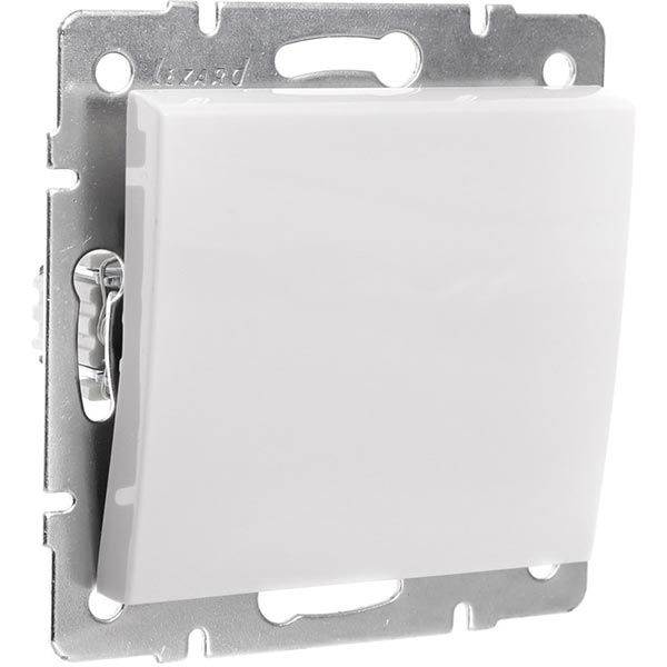 Выключатель одноклавишный Lezard Rain без подсветки 10 А 220В белый 703-0288-100