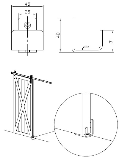 Направляющий элемент Valcomp Design Line нижний черный
