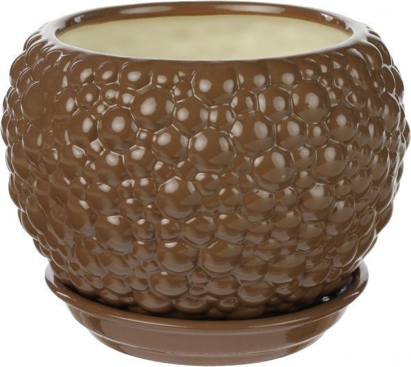 Горщик Оріана-Запоріжкераміка Куля bubble круглий 1,4л молочний шоколад (037-2-161) 