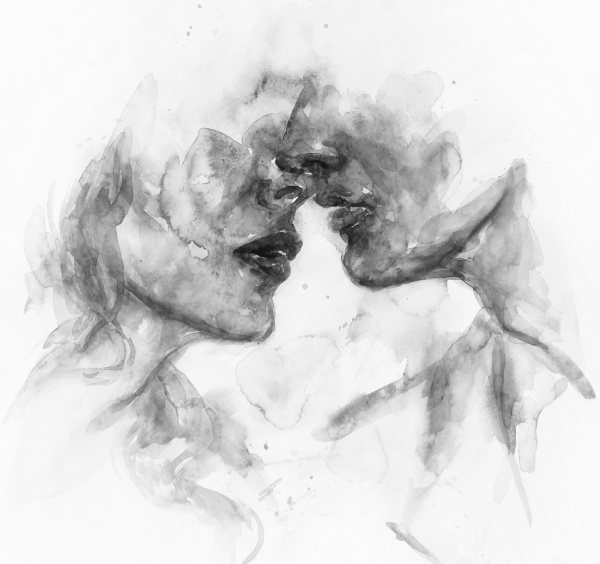 Репродукция Влюбленные абстракция 50x50 см Арт Фемелі 