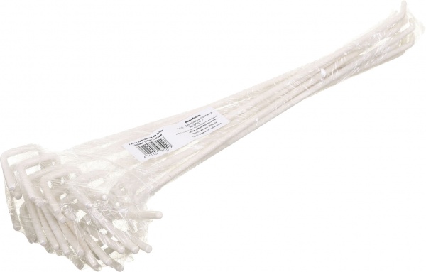 Крючок на сетку одинарный 300 мм 10шт. белый