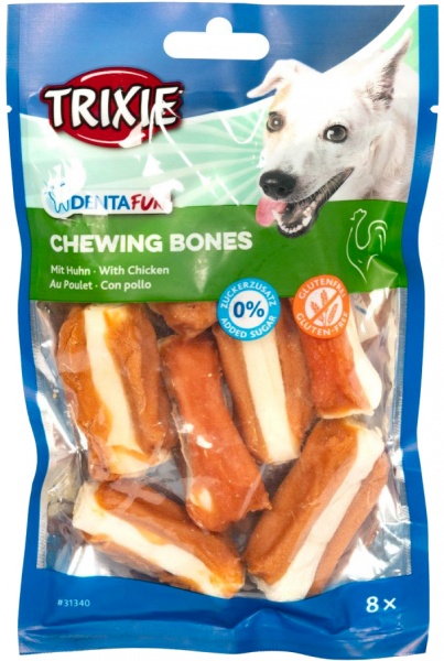 Косточка Trixie для собак Denta Fun прессованная жевательная кожа курицы 5 см 120 г 8 шт (31340)