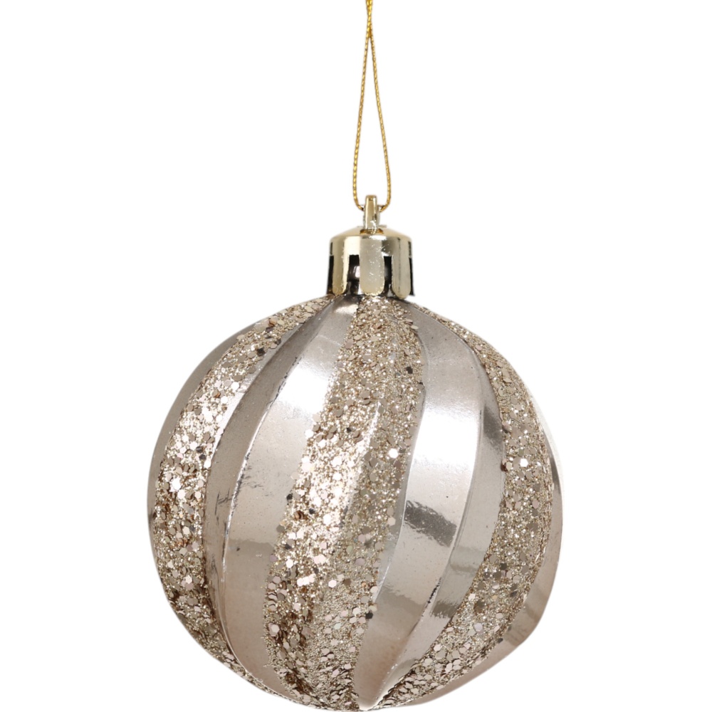 Набор подвесок шар/сосулька/волчок шампань d 60 мм 3 шт./уп.