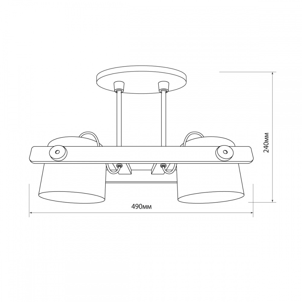 Люстра потолочная LIGHT SET KONVALIA CRL160 2xE27 черный/дерево
