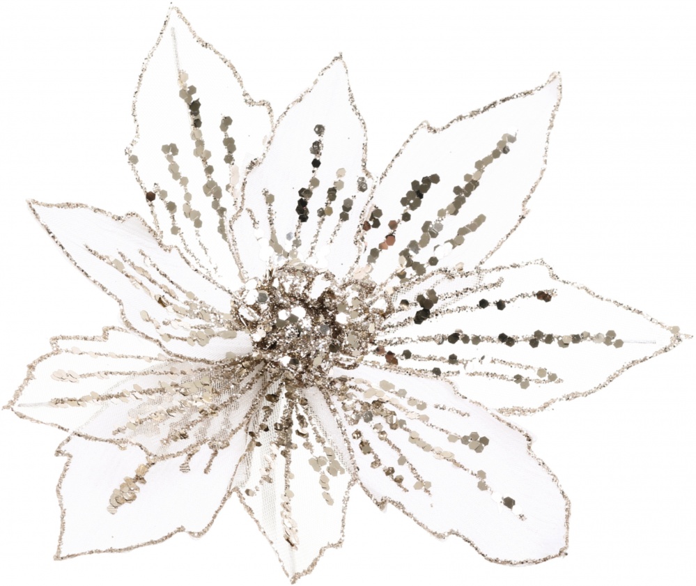 Декорація новорічна Лілія 25 см білий