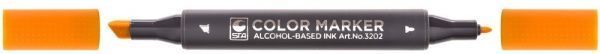 Маркер художественный STA 3202 двусторонний 0.7 / 1-7 мм STA3202-23 оранжевый 