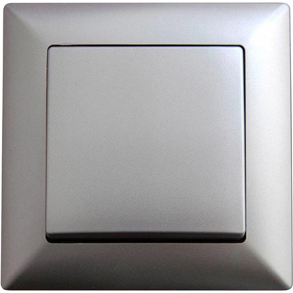 Выключатель одноклавишный Gunsan Visage без подсветки 16 А 250В IP20 серебряный VS 28 15 101