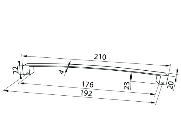 Меблева ручка скоба DC DL 27/192 G2 192 мм хром