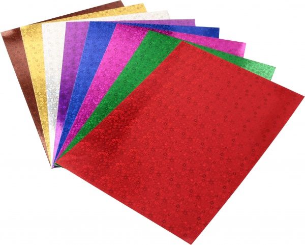 Набор голографического цветного картона ZB.1961 А4 8 листов ZiBi