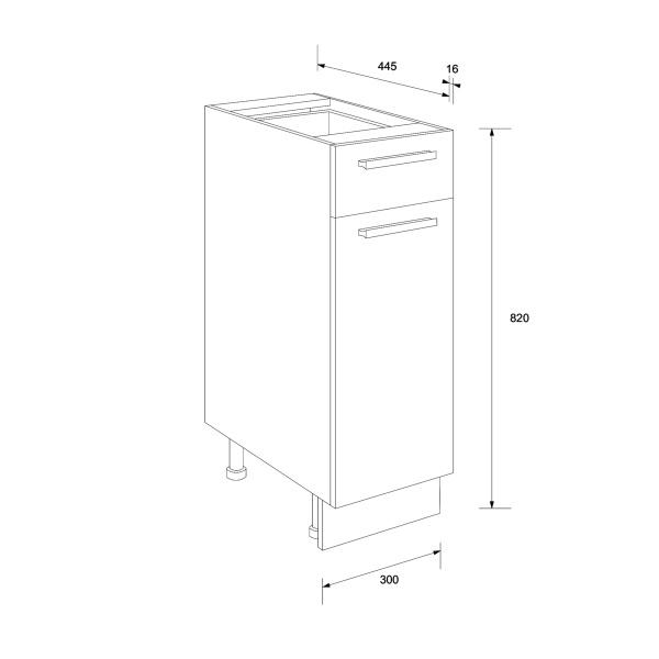 Тумба нижня Аліна Н 30/85 (1д1ш) білий/білий Сокме