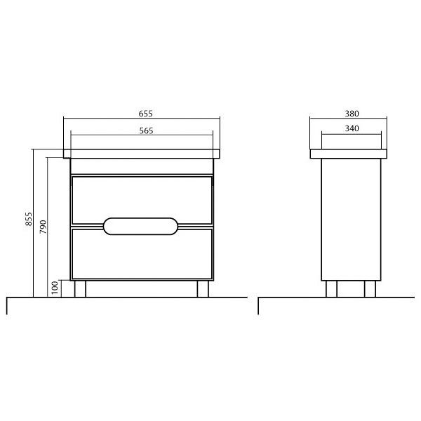 Тумба напольная Aqua Rodos Бостон 65 белая с умывальником Porto 65