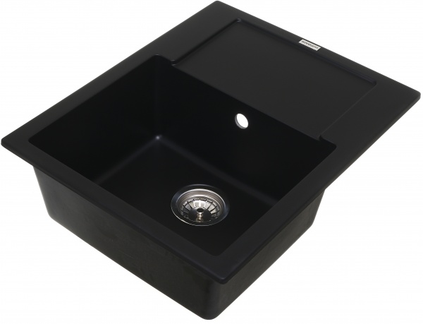 Мийка для кухні ScandiSPA Compact 615 чорна з сифоном 