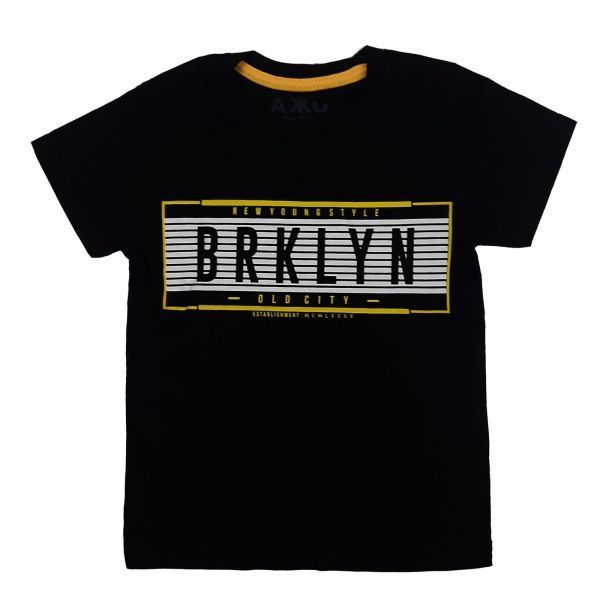 Футболка для мальчика AKKU BRKLYN р.110 черный 9065 
