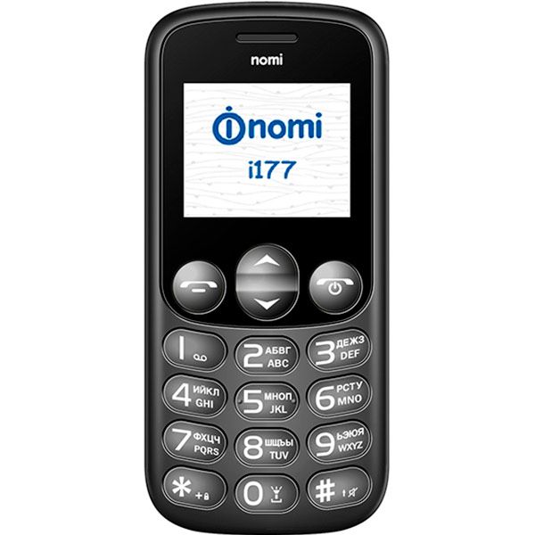 Мобильный телефон (бабушкофон) Nomi i177 (Metal Grey)