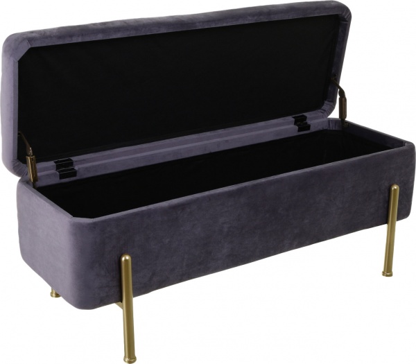 Сундук-пуф для хранения Christophe темно-серый 120х38х42 см 