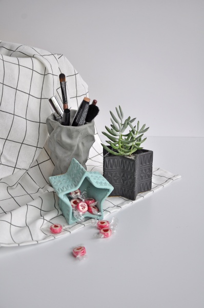 Кашпо декоративне Star бірюзовий бетон