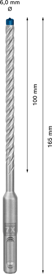 Бур Bosch EXPERT SDS-plus 6x100 мм 165 мм 1 шт. 2608900072