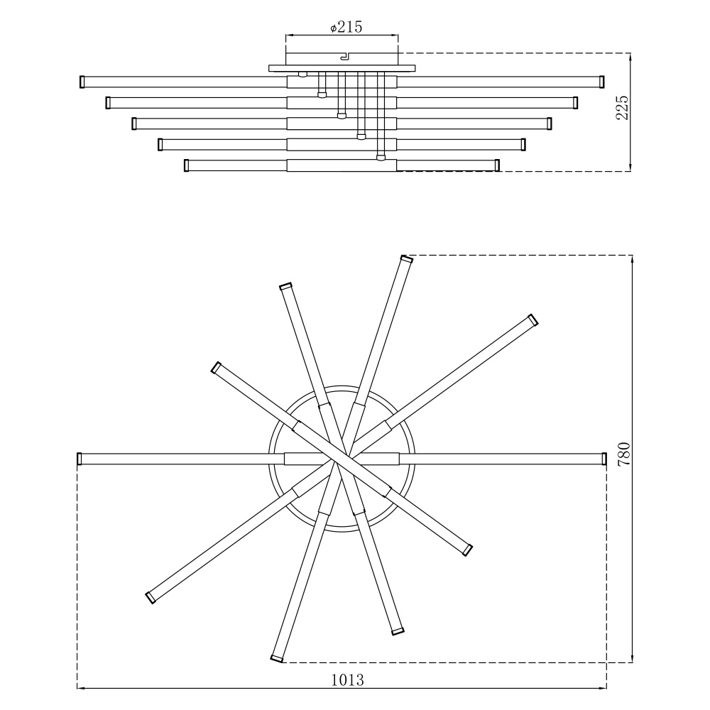 Люстра светодиодная Hopfen SNOFNUGG-10 BK 6x100 Вт LED-модуль черный