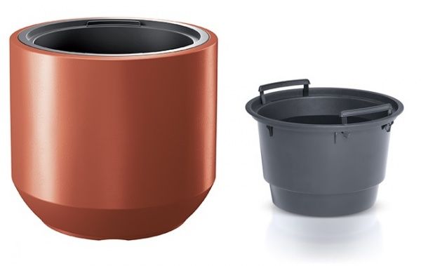 Горщик для квітів Prosperplast HEOS 390х350 мм круглий бронза 