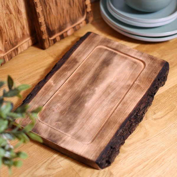 Доска сервировочная с обжигом и корой 29х20 см Tarkus
