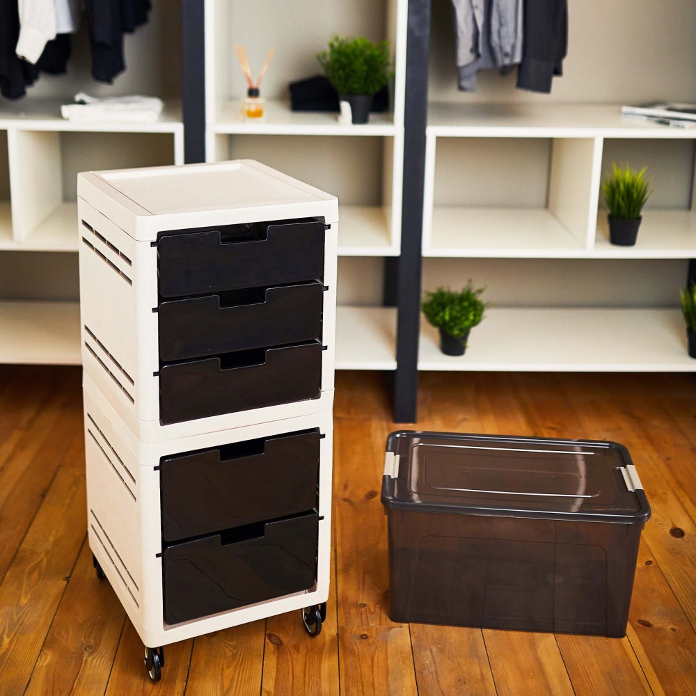 Ящик для зберігання Алеана 171018 коричневий Smart Box 12 л коричневий прозорий 210x245x320 мм