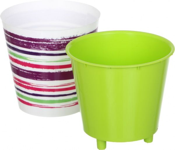 Горщик пластиковий Алеана Деко Фарби круглий 1л фуксія (114040) 