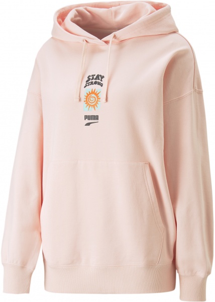 Джемпер Puma PUMA DOWNTOWN OVERSIZED GRAPHIC HOODIE TR 53836366 р. M оранжевый