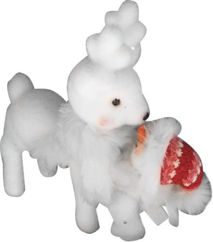 Декорація новорічна Олень з сніговиком 36х29 см EPI-F9173A-W 