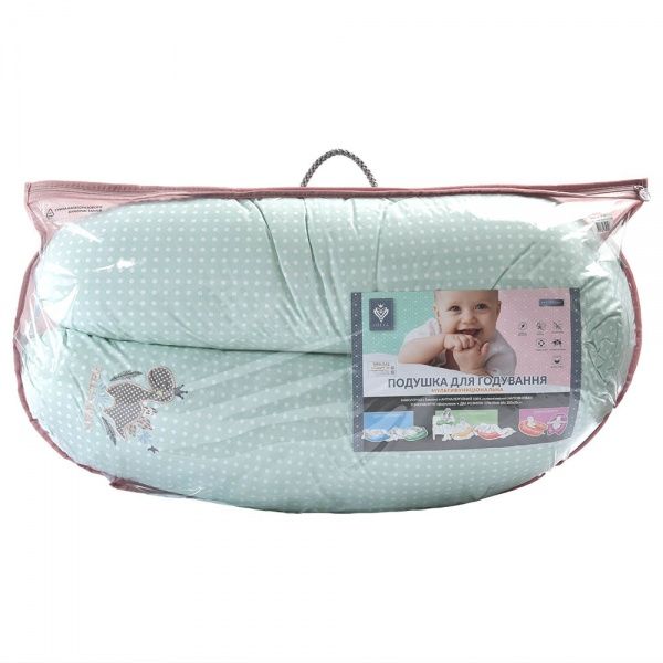 Подушка для кормления Standart Dinosaur 35х200 см с карабином мята IDEIA