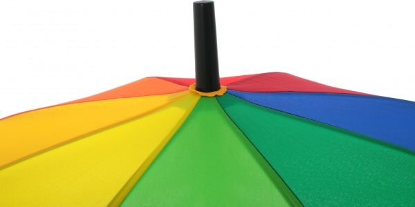 Зонт Радуга, трость, автомат разноцветный 