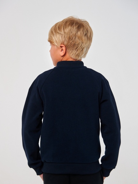 Бомбер для мальчика Smil р.122 темно-синий меланж 116577 