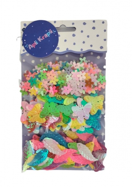 Набір паєток листочок метелик квітка АпліКраплі